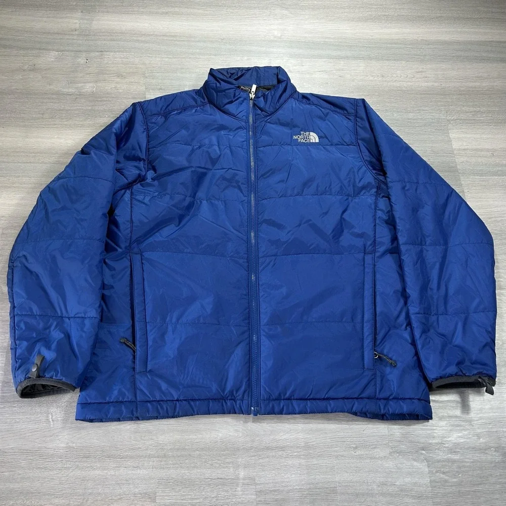 The North Face Jacket‎ Mens Large Blue Puffer Full Zip Insulated Lined Pockets